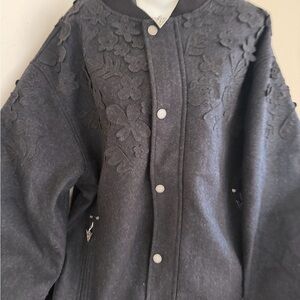 Floral Appliqué Bomber Jacket by Valabasas